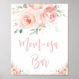 Blush Pink Mama-osa Bar Baby Duschzeichen Poster