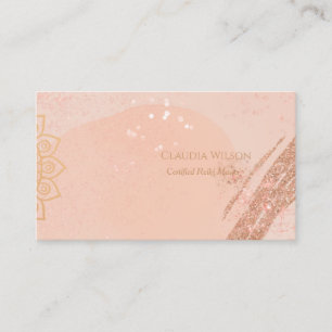 Blush Pink Mandala Reiki Spirituelle Energie Heile Visitenkarte