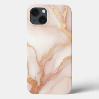 Blush Pink Marble iPhone 13 Fall mit Gold Veins Case-Mate iPhone Hülle