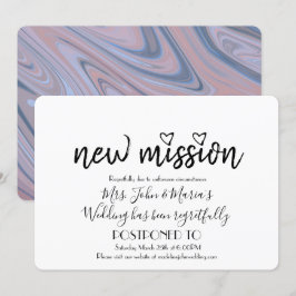 Blush Pink Marble Neue Mission Hochzeitdatum änder Einladung