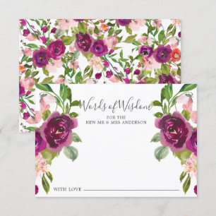 Blush Pink & Marsala Bloral Worte der Weisheitskar Einladung