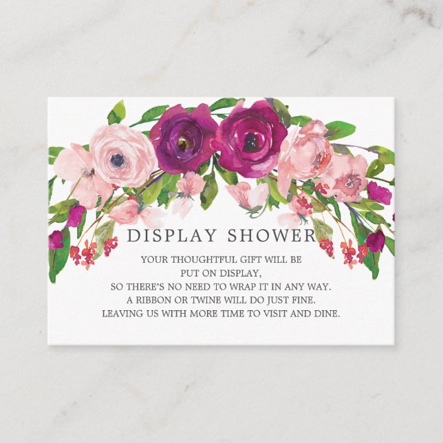 Blush Pink & Marsala Blumendusche Begleitkarte (Vorderseite)
