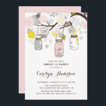 Blush Pink Mason Jars Floral 16 . Geburtstag Party Einladung<br><div class="desc">Blush Pink Mason Jars Floral Sweet 16 Party Einladungen | Laden Sie Familie und Freunde mit dieser individuell gestaltbaren Geburtstagseinladung ein. Es ist mit rosa, gelben und grauen Maurerkirschen, Blattwerk, Livebirds und Herzsaiten ausgestattet. Diese Einladung ist perfekt für Sommer- und Frühjahrsveranstaltungen. Die Texte sind vollständig auf jedes Ereignis anpassbar. Andere...</div>