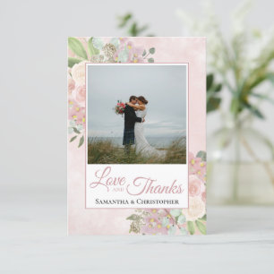 Blush Pink & Mauve Liebe & Danke Hochzeit