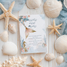 Blush Pink Mermaid Schwanz Baby Showbook for Baby