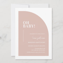 Blush Pink Minimal Half Arch Oh Babydusche Einladung