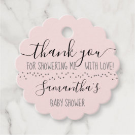 Blush Pink Minimal Modern Danke Babydusche Geschenkanhänger