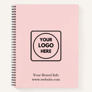 Blush Pink Minimalist Benutzerdefiniertes Firmen Notizbuch