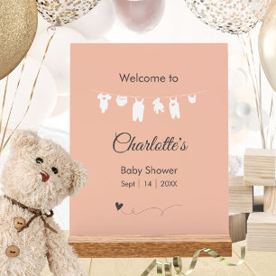 Blush Pink Minimalistisch Baby Girl Dusche Acrylschild