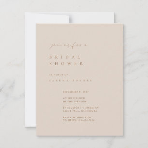 Blush Pink Minimalistisch Bridal Dusche Einladung