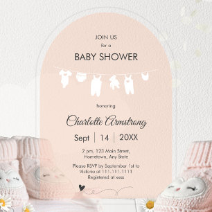 Blush Pink Minimalistisch Translucent Baby Girl Du Acryleinladungen