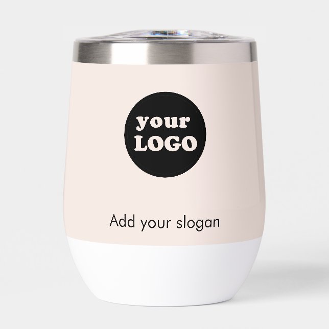 Blush Pink Modern Custom Company Logo Slogan (Vorderseite)