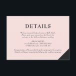 Blush Pink Moderne Akzente Details Unterkünfte Begleitkarte<br><div class="desc">Elegante und moderne Hochzeitskarte mit rosa und dunkelgrauen geometrischen Akzenten. Diese moderne Karte ist perfekt für jedes Hochzeitsthema oder jede Saison. Matching-Elemente sind verfügbar.</div>