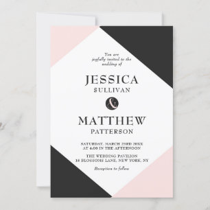 Blush Pink Moderne Akzente Hochzeitseinladung Einladung