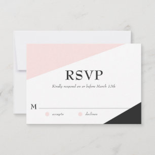 Blush Pink Moderne Akzente Hochzeitsradarkarte RSVP Karte