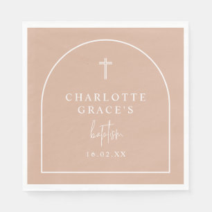 Blush Pink Moderne Bogenschrift Minimalistische Ta Serviette