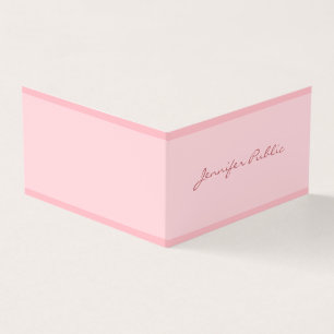 Blush Pink Moderne einfache Vorlage Elegantes Skri Visitenkarten
