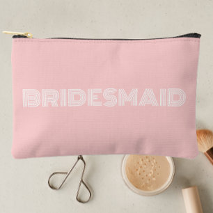Blush Pink Moderne Typografie Bridesmaid Zubehörtasche