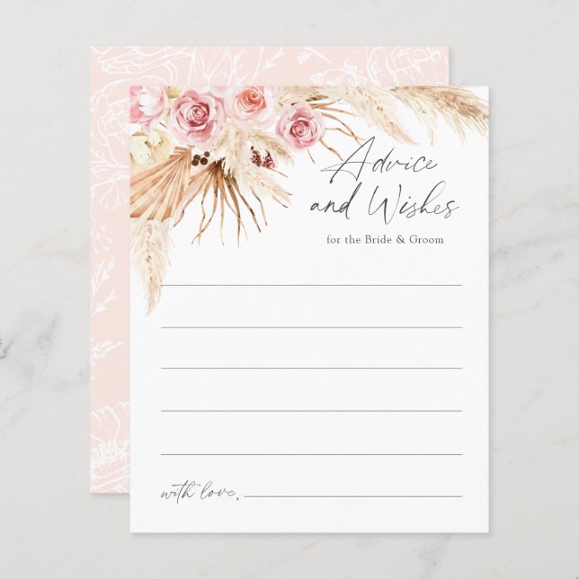 Blush Pink Moderner Boho Pampas Grass Hochzeitsrat (Vorne/Hinten)