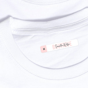Blush Pink Modernes Kleidungssiegel für die Größen Etiketten