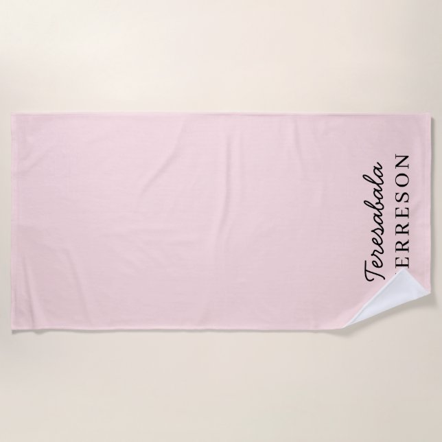 Blush Pink Monogram Modern Minimalist Feminine Art Strandtuch (Vorderseite)