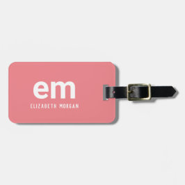 Blush Pink Monogram Name Modern Elegant Gepäckanhänger