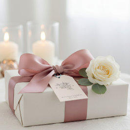 Blush Pink Monogram Wedding Favor Tag Geschenkanhänger