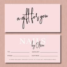 Blush Pink Nail Salon Logo Geschenkgutscheine