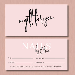 Blush Pink Nail Salon Logo Geschenkgutscheine