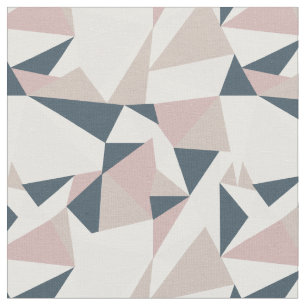 Blush Pink Navy Blau Geometrisches Muster Stoff