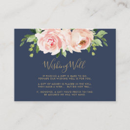 Blush Pink Navy Bloral Hochzeit wünschend gut Begleitkarte