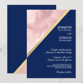 Blush Pink Navy Blue Gold Foil Hochzeit Einladung
