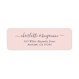 Blush Pink Navy Blue Moderne Hochzeitsszene Rückse
