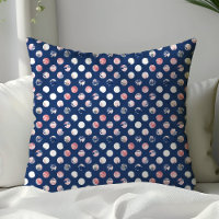 Blush Pink Navy Blue Polka Dots Floral Wasserfarbe