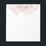 Blush Pink Ombre Aquarellfarben To Do List Notizblock<br><div class="desc">Behalt deine Aufgabenliste mit diesem personalisierten Notizblock. Das Design verfügt über eine rot rosa ombre Aquarellfarbe oben,  einen anpassbaren Header,  der "Get it Done" lautet,  darunter können Sie Ihren Namen und 12 Zeilen hinzufügen,  um Ihre Aufgaben hinzuzufügen und sie abzurunden.</div>
