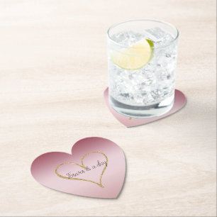 Blush Pink Ombre Glitzer Gold Liebe Forever Untersetzer