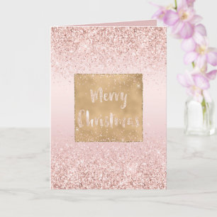 Blush Pink Ombre Glitzy Glitzer Sparkor Weihnachte Karte
