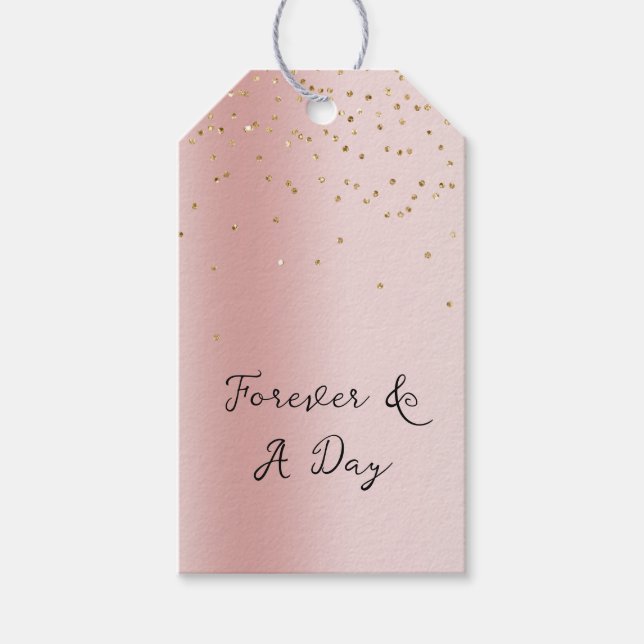 Blush Pink Ombre Gold Glam Confetti Geschenkanhänger (Vorderseite)