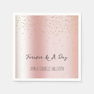 Blush Pink Ombre Gold Glam Confetti Serviette