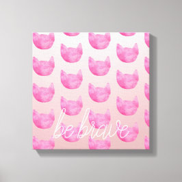 Blush Pink Ombre Katze mutig sein Leinwanddruck