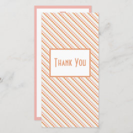 Blush Pink & Orange Grid Danke Karte