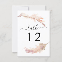 Blush Pink Pampas Grass Wedding Tischnummer Card
