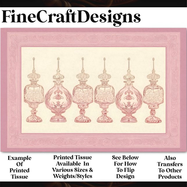 Blush Pink Parfümflaschen Decanter AD7 Decoupage Seidenpapier (Von Creator hochgeladen)