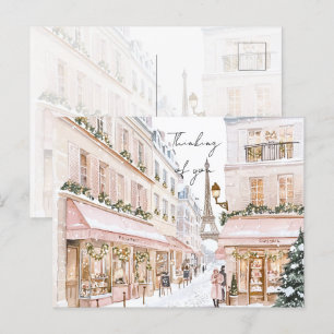 Blush Pink Paris Eiffel Tower Denken Sie an Postkarte