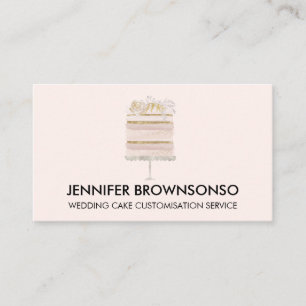 Blush Pink Party Zuhause Bäckerei Hochzeitskuchen Visitenkarte