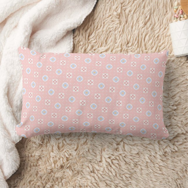 Blush Pink Pastel Floral Lendenkissen (Decke)