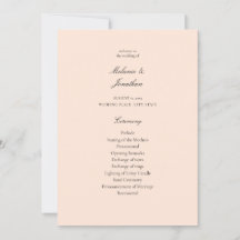 Blush Pink Pastel Hochzeitsprogramm