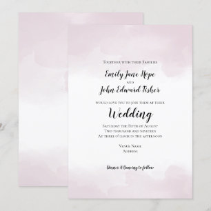 Blush Pink Pastellfarben Wasserfarben Hochzeit Einladung