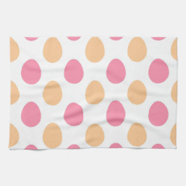 Blush Pink Peach Easter Eggs Pattern Geschirrtuch