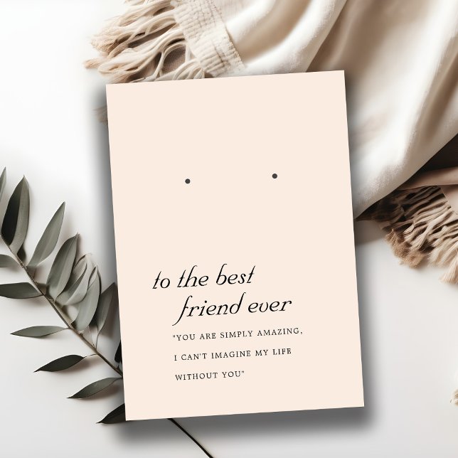 BLUSH PINK PEACH FRIEND EARRING DISPLAY CARD PLATZKARTE (Von Creator hochgeladen)